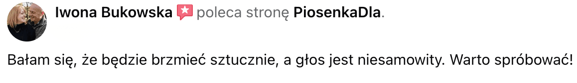 Bałam się, że będzie brzmieć sztucznie, a głos jest niesamowity. Warto spróbować!